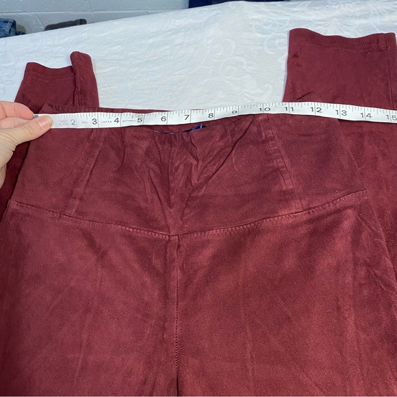 Faux Suede Leggings from Lucca Red Velvet Feel Thick Warm Mid/ High Rise Medium - Picture 11 of 14